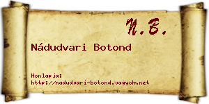 Nádudvari Botond névjegykártya